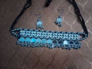 Oxidized Silver Necklace and Earring Set combo