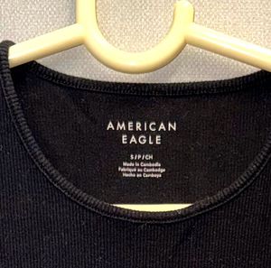 American Eagle Black Ribbed Tank Top