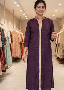 Elegant Purple Printed Kurta
