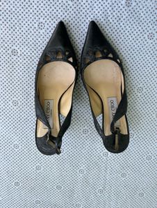 Jimmy Choo Black Leather Heels