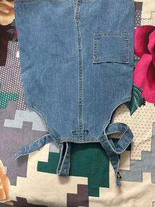 Denim Dress with Sparkly Appliques