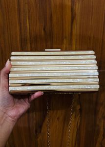 Elegant Striped Clutch Bag
