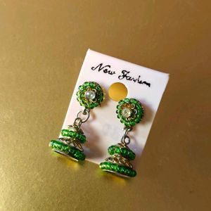 Small Green Jhumkas