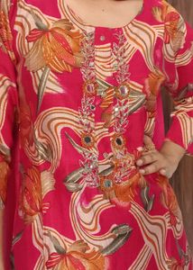 Rani Pink Embellished 3 Piece Suit Set