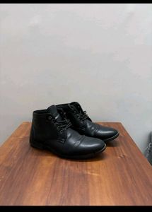 Black Leather Ankle Boots