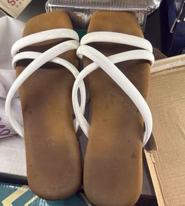 Stylish White Strap Flat Sandals