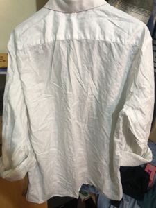 Men's White Linen Blend Shirt