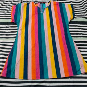 Striped Mini Shift Dress