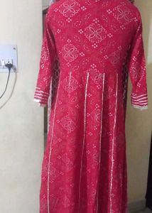 Red Bandhani Print Kurti