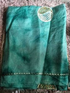 Elegant Green Tie-Dye Saree