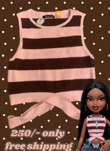 knitted stripped stylish crop top