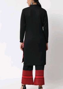 Red Black Knit Sweater Kurta Pant