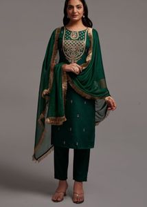 Emerald Green Embroidered Salwar Suit