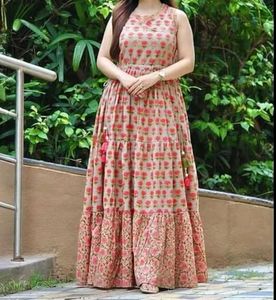 Beautiful Floral Print anarkali gown