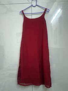 Red Embellished Kurta