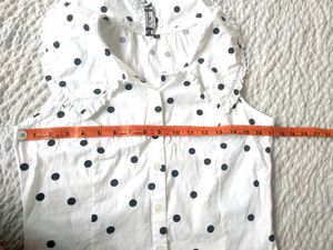 Influence Peter Pan Collar Cami In White Polka Dot