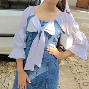 Stylish dress  with White Sleeves