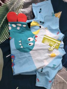 Cute Dinosaur &amp; Car Print Sleepsuit
