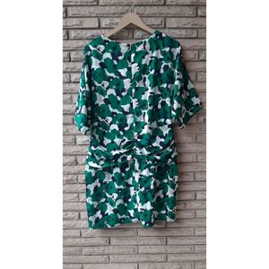 Stylish Green Floral Print Dress