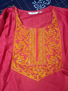 Pink Embroidered Kurta