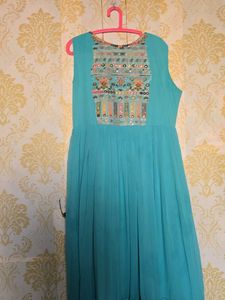 Teal gown + shrug  with Embellishments