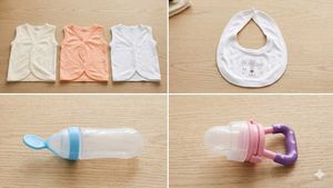 Newborn Baby Combo Offer - 3 Vests + Feeding Acces