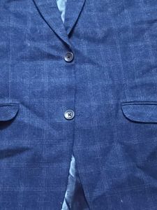 Men's Blue Checkered Blazer