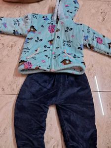 Adorable Blue Printed Baby Set