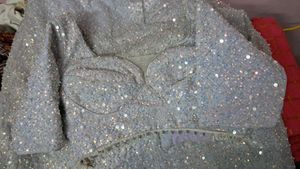 Lavender Sequined Bridal Lehenga Choli Set