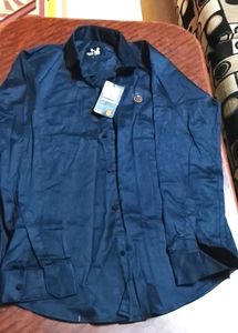 Classic Navy Blue Button-Up Shirt new no use