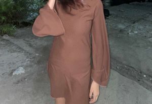 Flared Sleeve Mini Dress