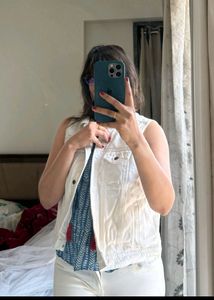 White Denim Vest
