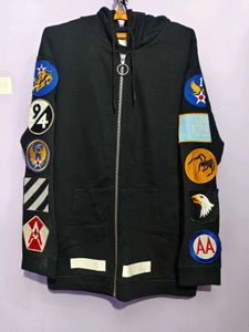 Off-White Embroidered Patch Hoodie Unisex