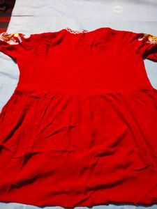 Red Embroidered top