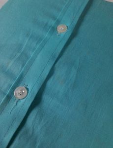 Men Formal Shirt Sky Blue Solid Color Offices Wear