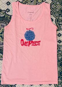 Pink One Piece Graphic Tank Top