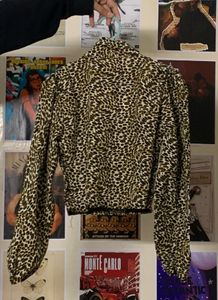 Leopard Print Long Sleeve crop top