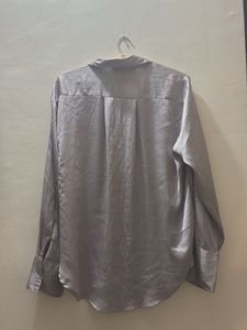 Satin Button-Up Shirt