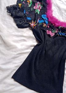 Y2K Floral Puff Sleeve Top