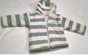 Striped Fleece Hooded Jacket