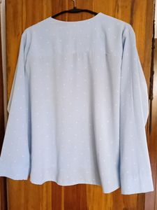 Light Blue Polka Dot Blouse