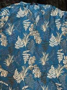 Max Blue Floral Print Tunic Top
