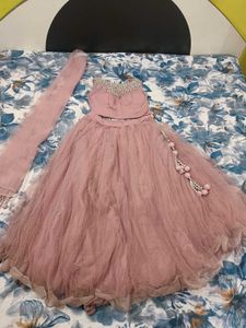 Designer Pink Lehenga Choli with Dupatta