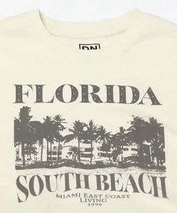 DNMX White Florida South Beach Graphic T-Shirt