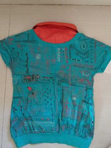 Blue &amp; Orange Printed top