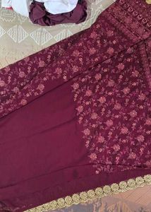 Beautiful Maroon Saree🤎🤎🤎