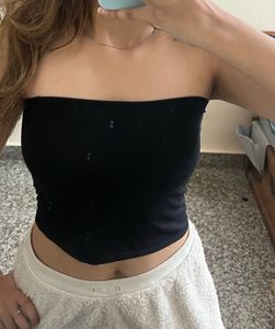 H& M Black Bandeau Crop Top