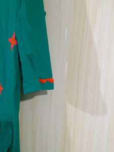 Emerald Green Embroidered Kurti