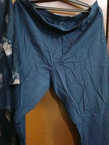 Blue Floral Kurta with Pants Set