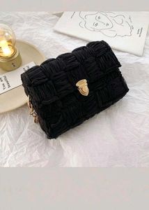 Chic Black Textured Handbag
